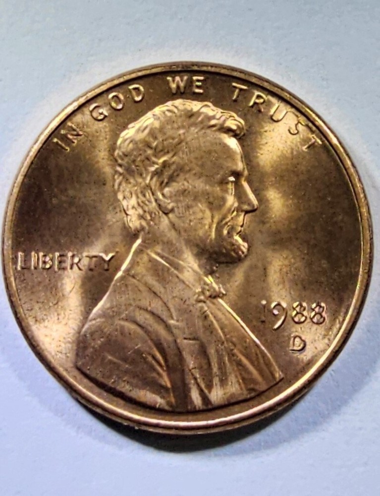 1988-D, US Penny, Wide AM Uncirculated