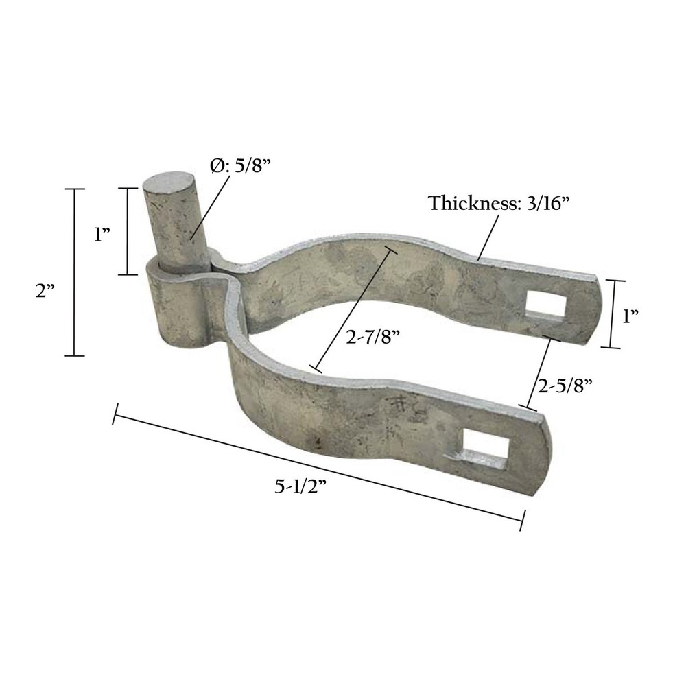 Chain Link Gate Hinge 2-7/8" Gate Post Hinge Zinc Plated 5/8" Pin