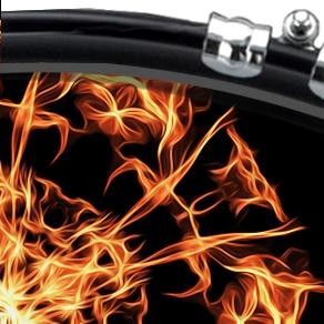 Custom 22" Kick Bass Drum Head Graphical Image Front Skin Fire Pentagram