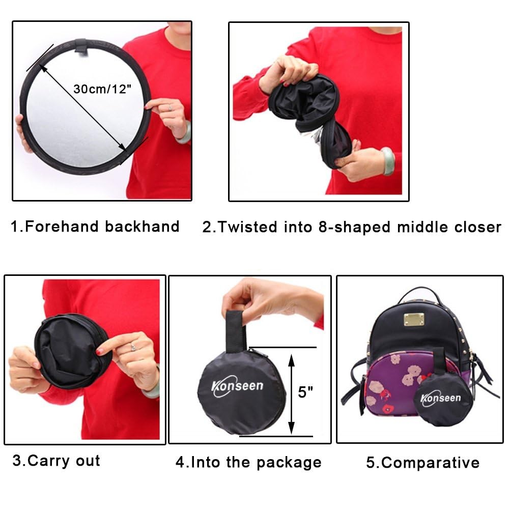 80cm/31" 7-in-1 Photography Reflector Light Diffuser Chroma Key Background