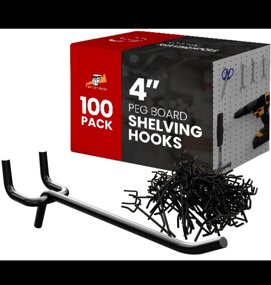 4 Inch Pegboard Organizer Hooks 100 Piece