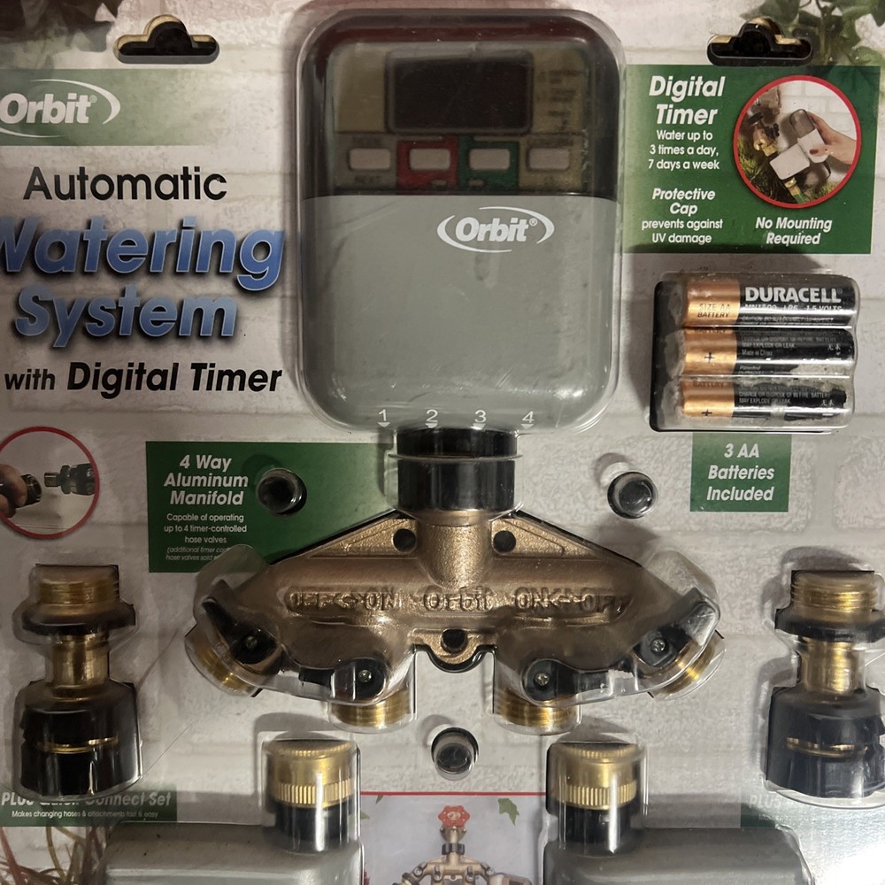NEW Orbit Automatic Digital Yard Watering Timer System 3 Zone Valves 27665