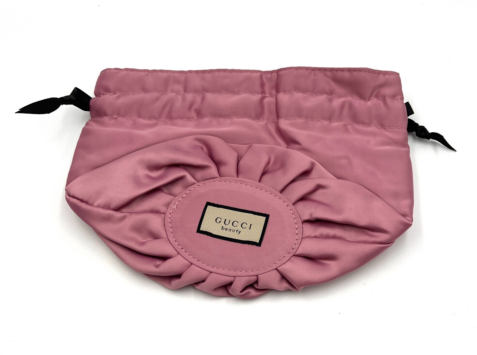 New! Gucci Flora Beauty Cosmetic Bag Drawstring Pouch Clutch ~ Pink