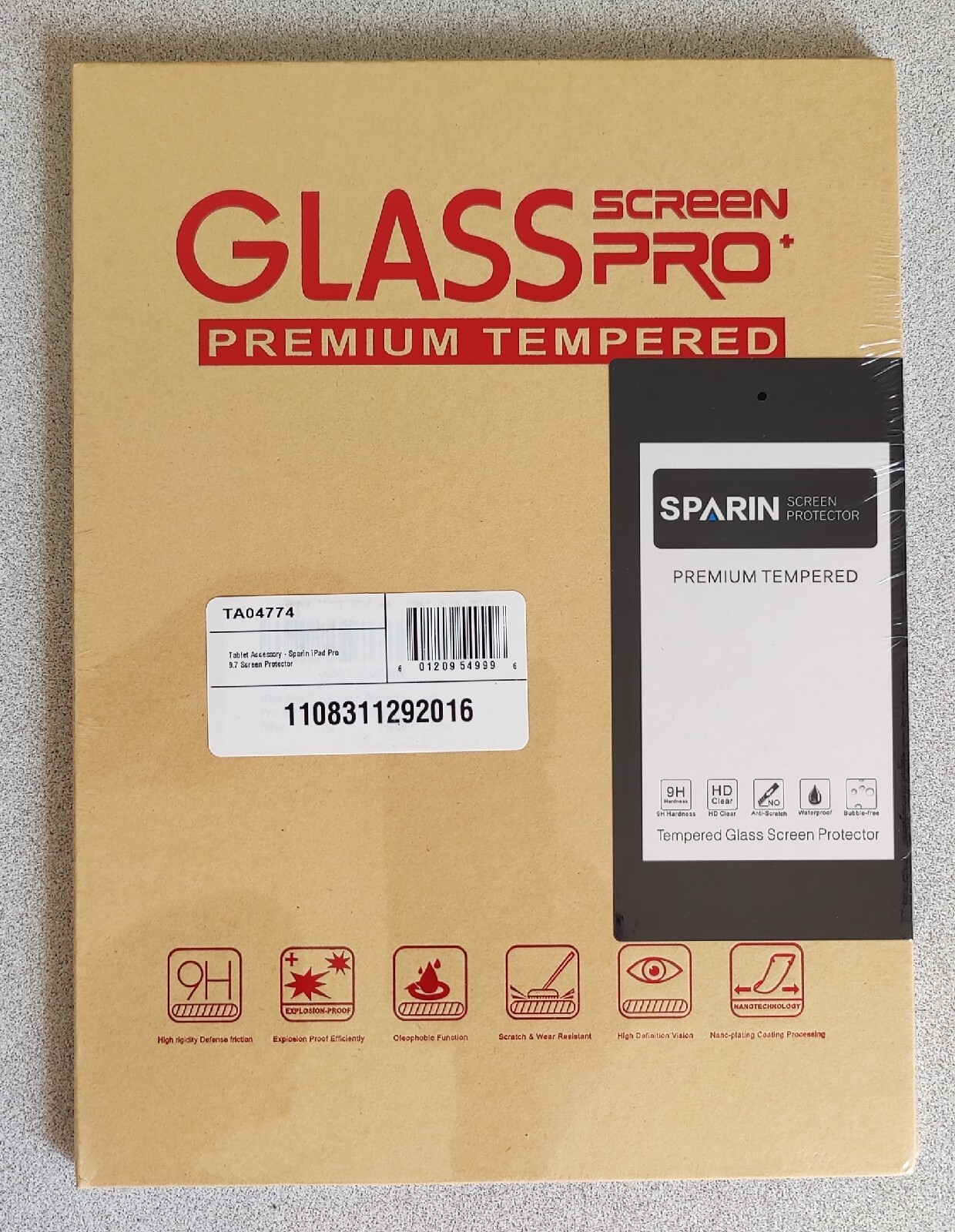 3-Pack Premium Tempered Glass Screen Protector: Apple iPad Pro 9.7", Air 2, Air