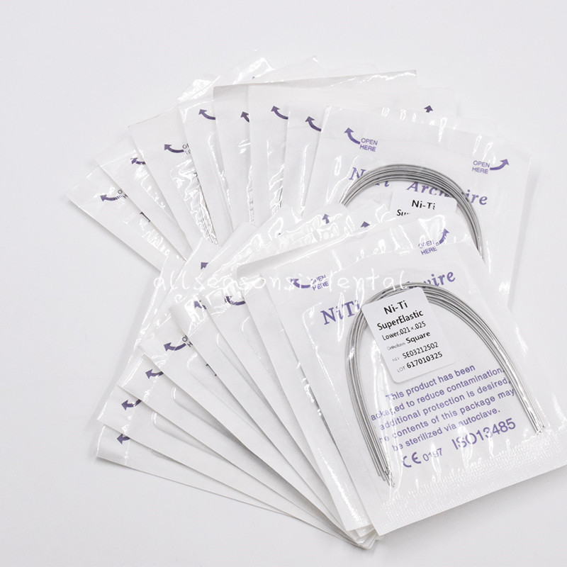Upper/Lower Dental Super Elastic Niti Rectangular Arch Wire Square Form 24 Sizes