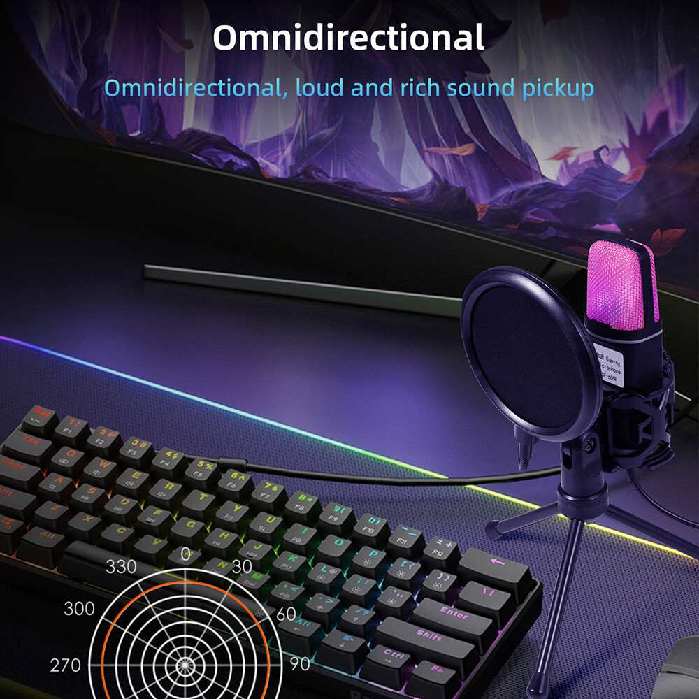 Microphone Mic Kit Broadcasting Singing Studio Recording Condenser For PC Laptop