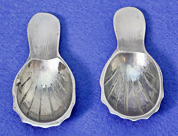 Two (2) German Silver Caddy Spoons