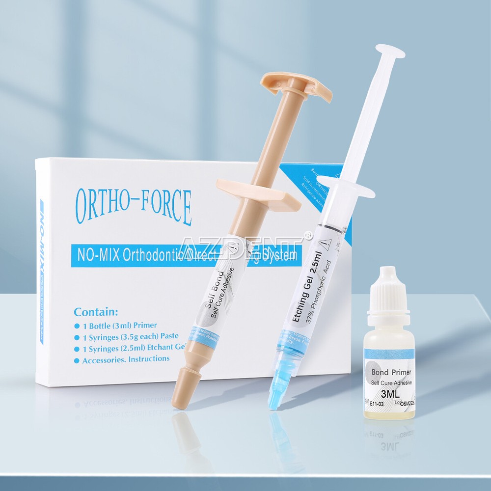 Dental Self-Cure/Light-Cure Orthodontic Adhesive Kit Primer Paste for Brackets
