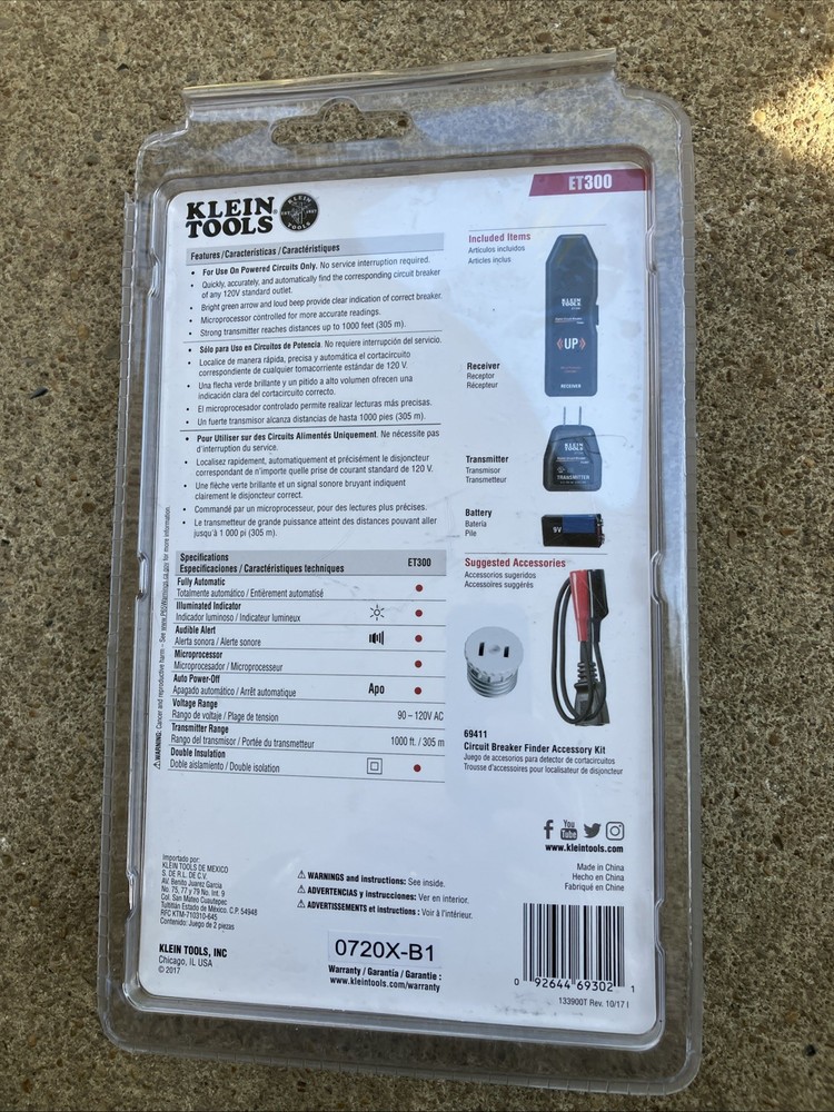 Klein Tools ~ ET300 ~ Digital Circuit Breaker Finder .