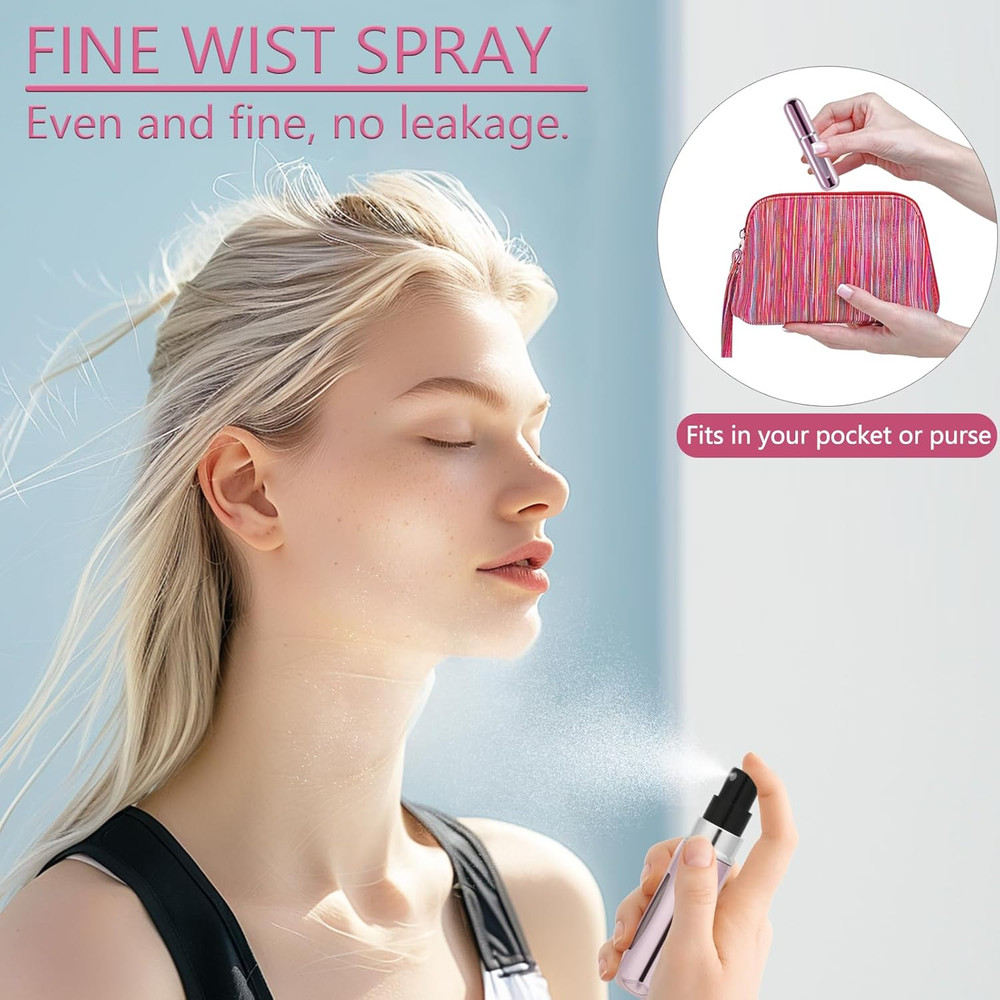 4 Pcs Mini Refillable Perfume Portable Atomizer Bottle, 5Ml Bottom-Fill Perfume