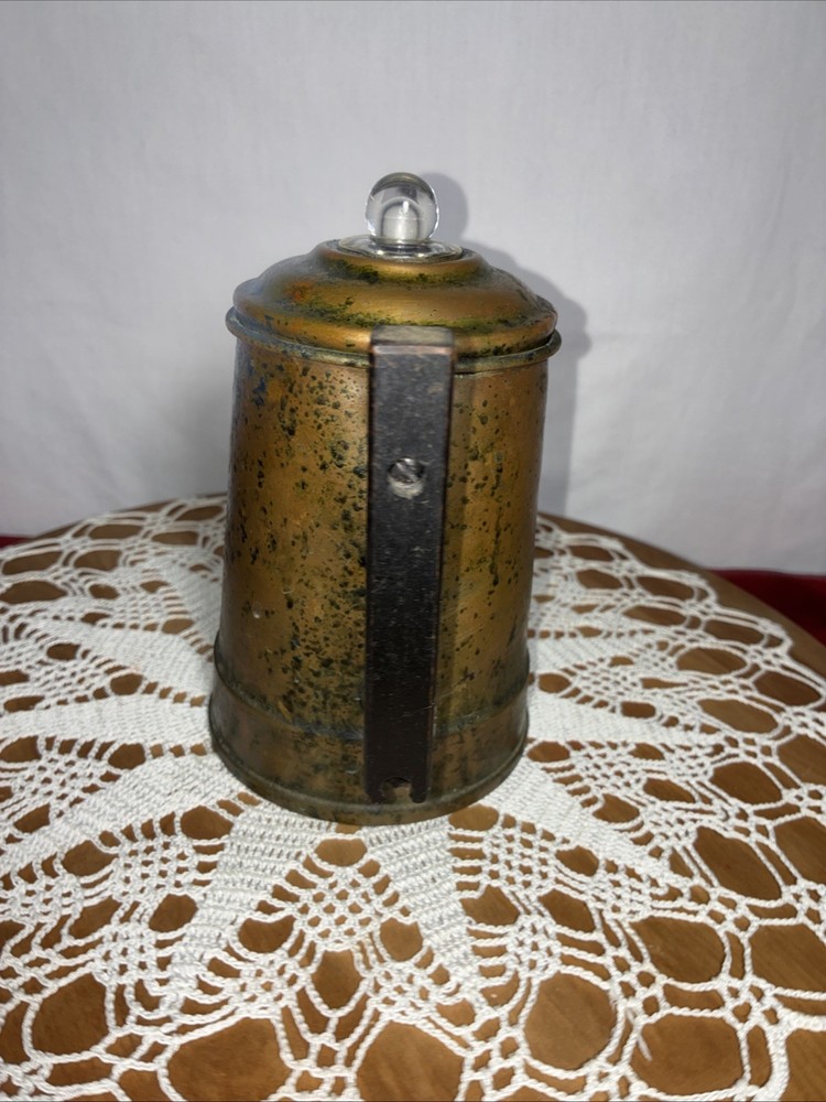 Vintage small percolator copper coffee pot READ Missing piece handle
