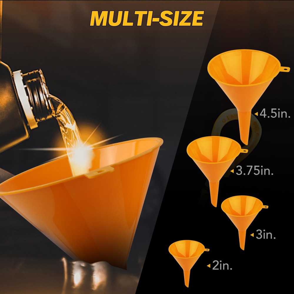 ELEAD No-Spill Coolant Funnel Kit - 19-Piece Multi-use Version Yellow