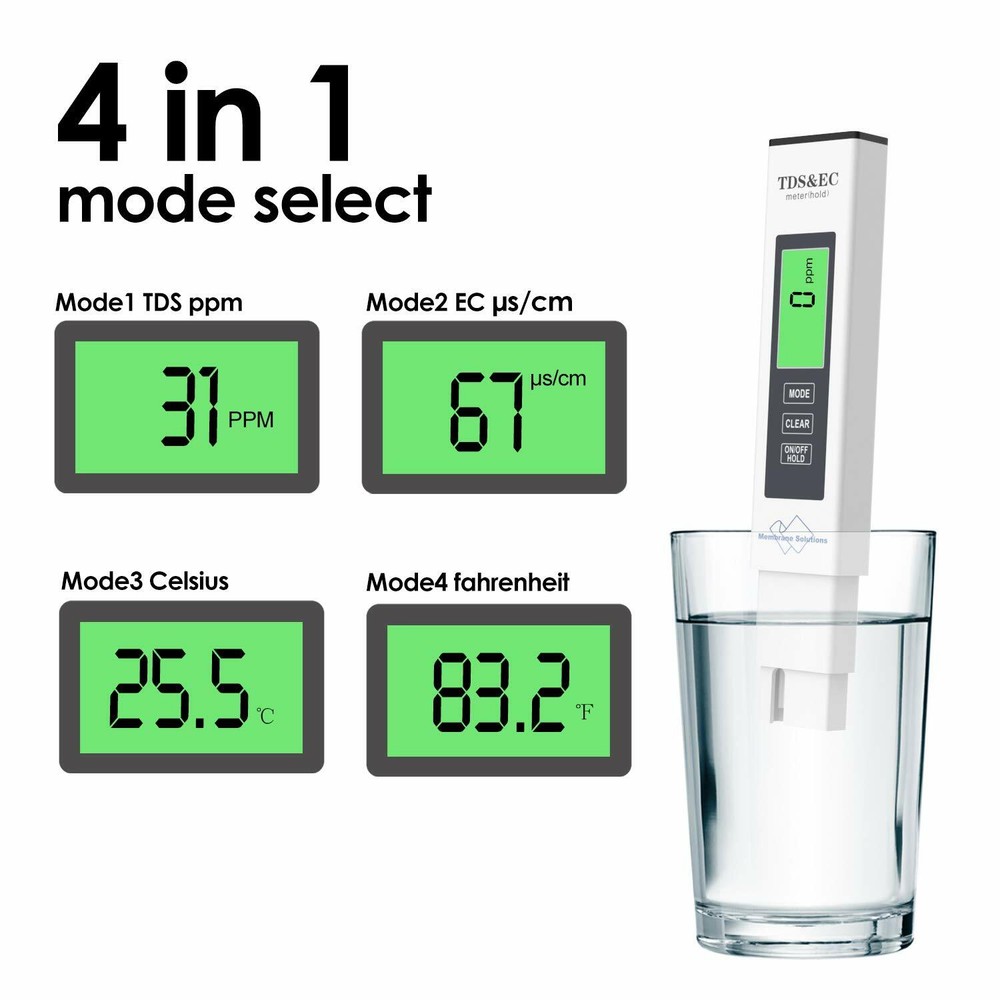 PH Meter Digital TDS Meter EC&Temperature Water Quality Tester for Drinking,Pool