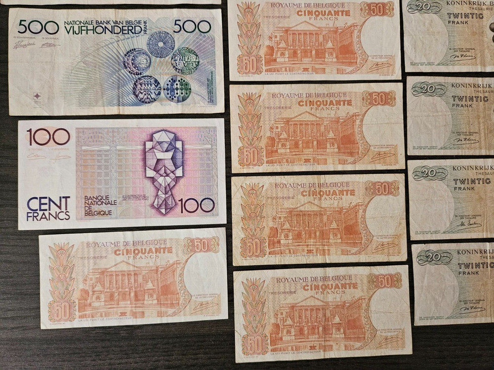 Lot Belgium 2000 francs banknotes