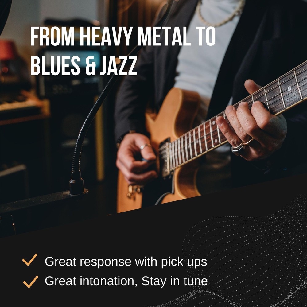 2-Pack Electric Guitar Strings - Extra E-1 String & 3 Picks - Perfect For Blu...