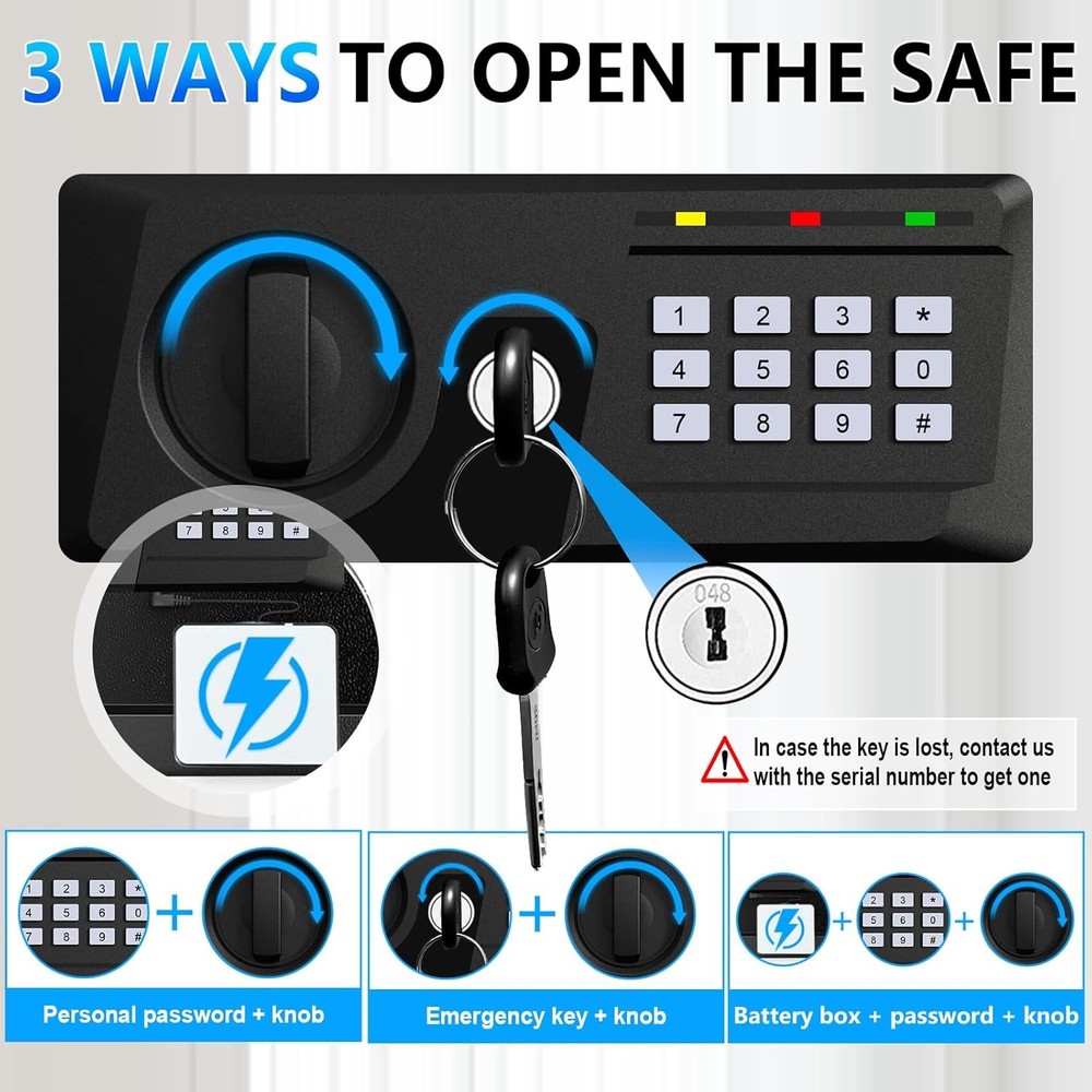2.3 Cuft Fire Proof Safe Home Documents Use Small Home Safes Water & Fireproof