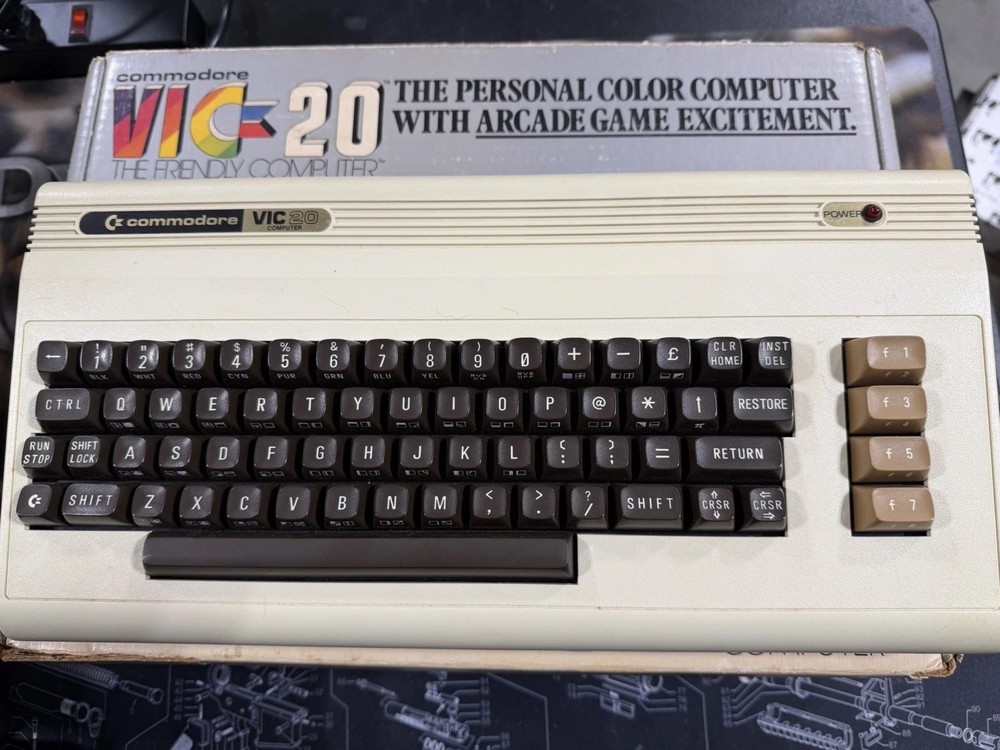 Vintage Commodore Vic 20 Computer w/power-supply and Original Box - (untested)