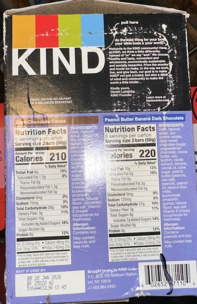 KIND Breakfast Protein Bars, Variety Pack, 18 ct.