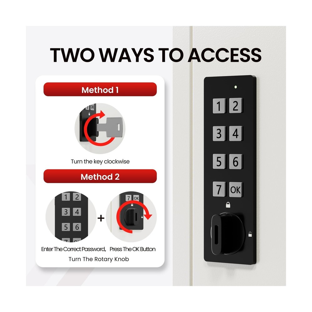 Grimtron 40 Keys Electronic Key Lock Box for Keys with Code, Private/Public/P...