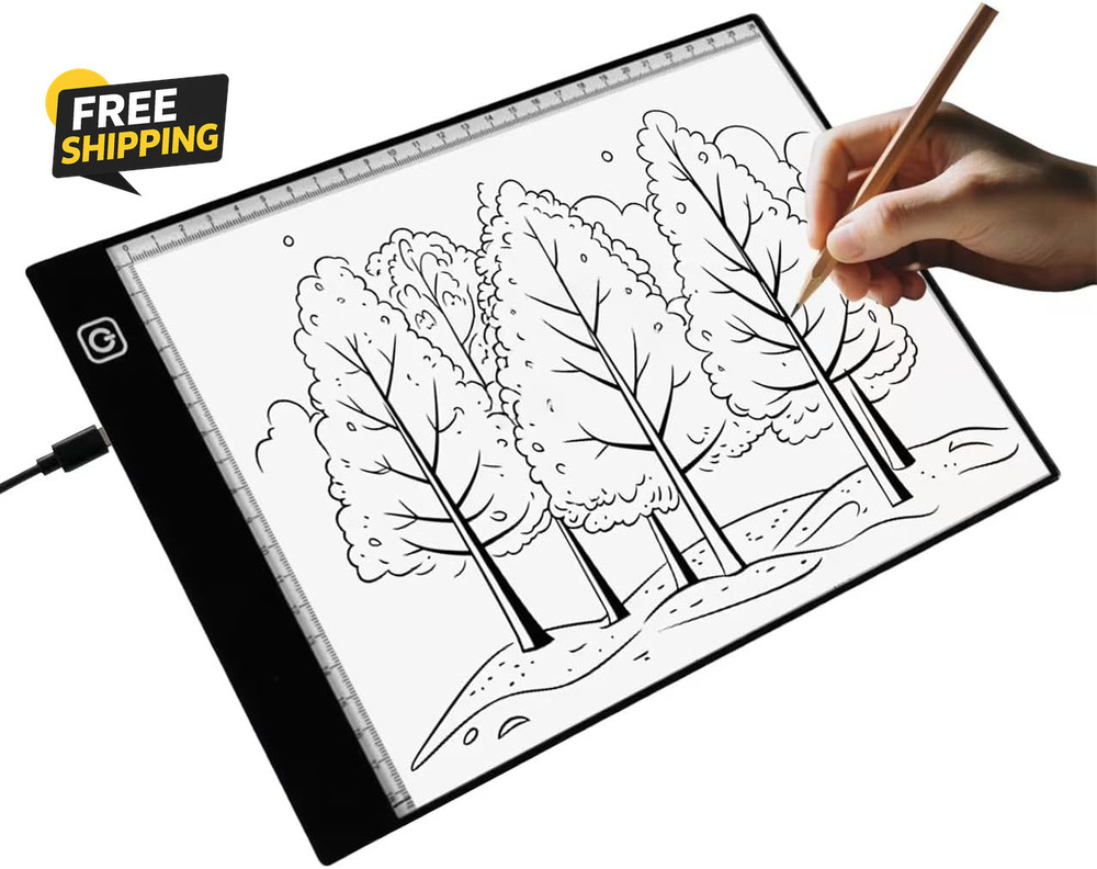 A5 LED Light Box for Tracing and Drawing - Ultra-Thin Adjustable Light Table/Boa
