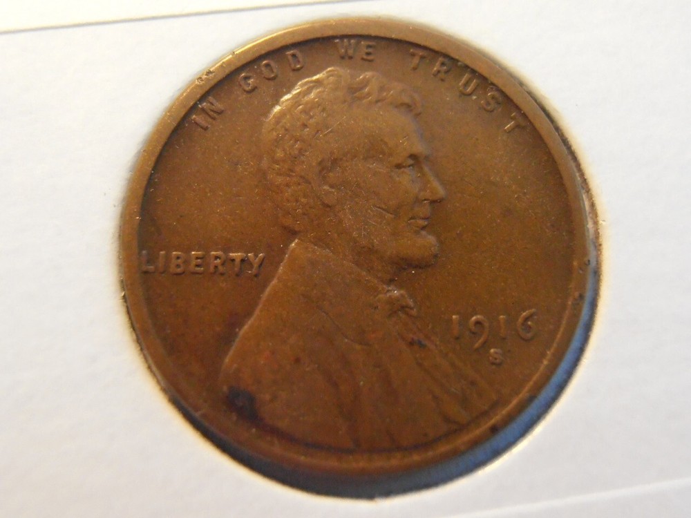 1916 S Lincoln Cent, VERY FINE (16SSA4)