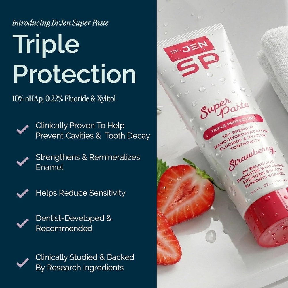 "Dr. Jen Super Paste Toothpaste with Fluoride + 10% Premium Nano Hydroxyapatite