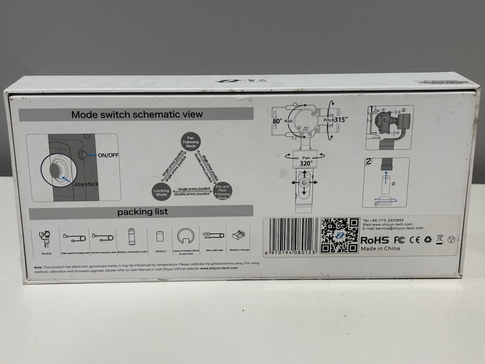 Zhiyun Evolution 3-Axis Handheld Gimbal Stabilizer for GoPro UNTESTED