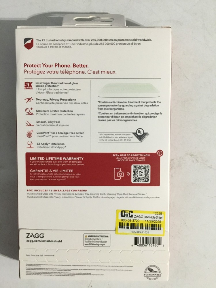 ZAGG Privacy Screen Protector for iPhone 14 Pro/Plus/Max&13 Pro Max