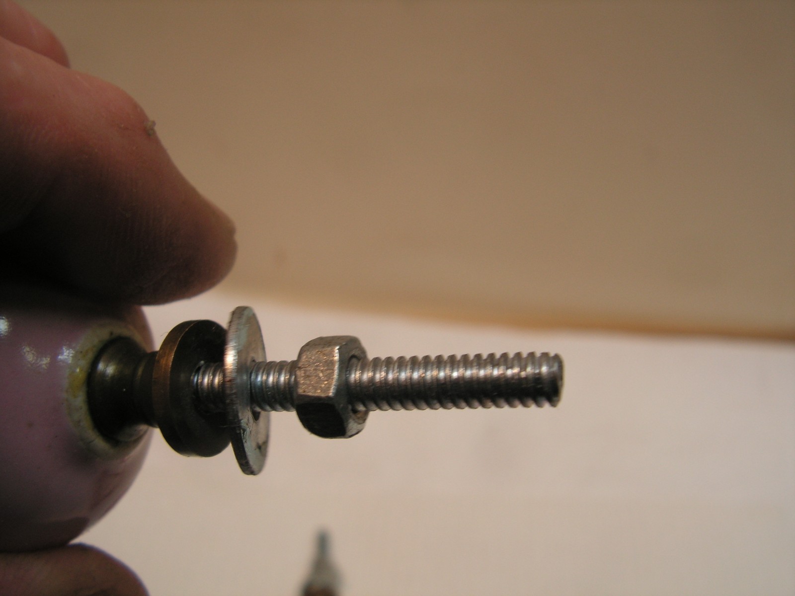 4 Vintage Porcelain Drawer Pull Handle PINK SPIRAL Cabinet Knobs NICE!