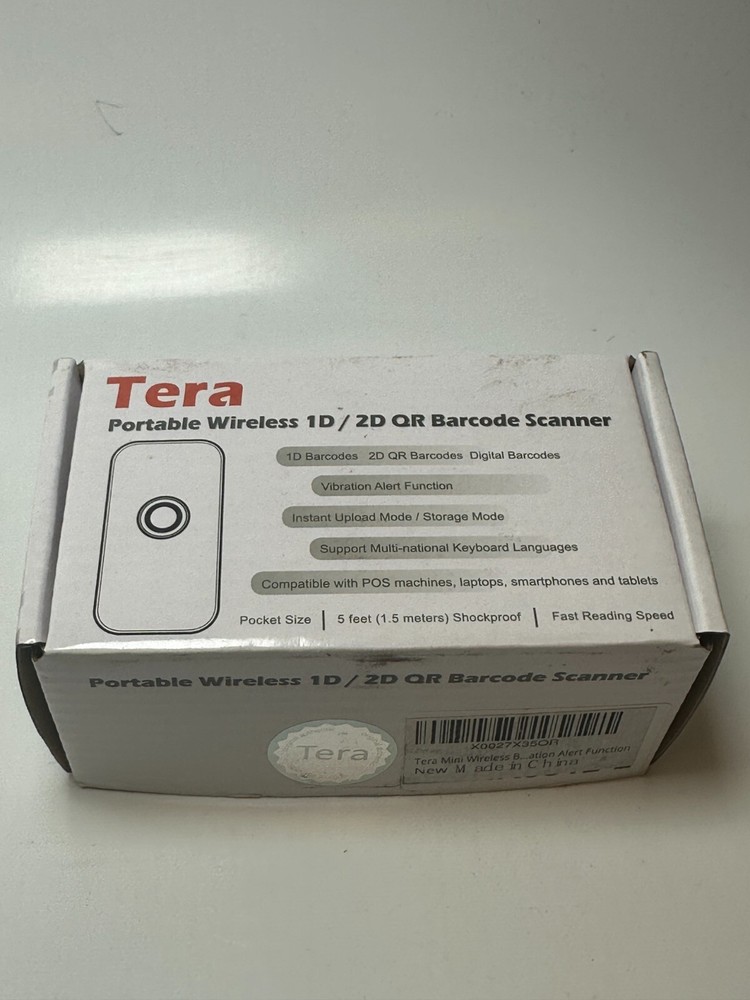 Tera X0027X350R Wireless Bar Code Scanner Mini Black - New Fast Ship
