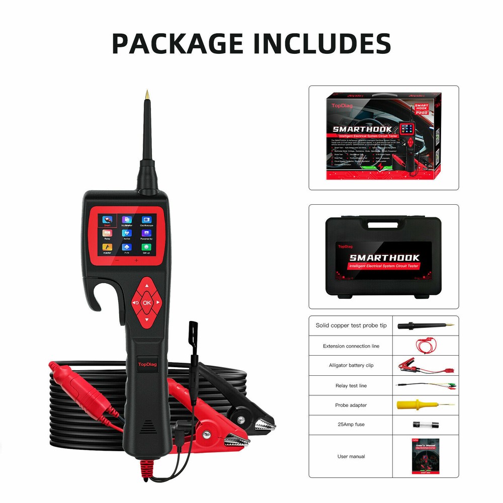 Electric Power Probe Circuit Tester Multi-meter Oscilloscope Relay Injector Test