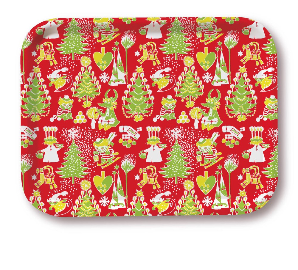 Moomin Tray Christmas Pattern 20 x 27 cm Optodesign