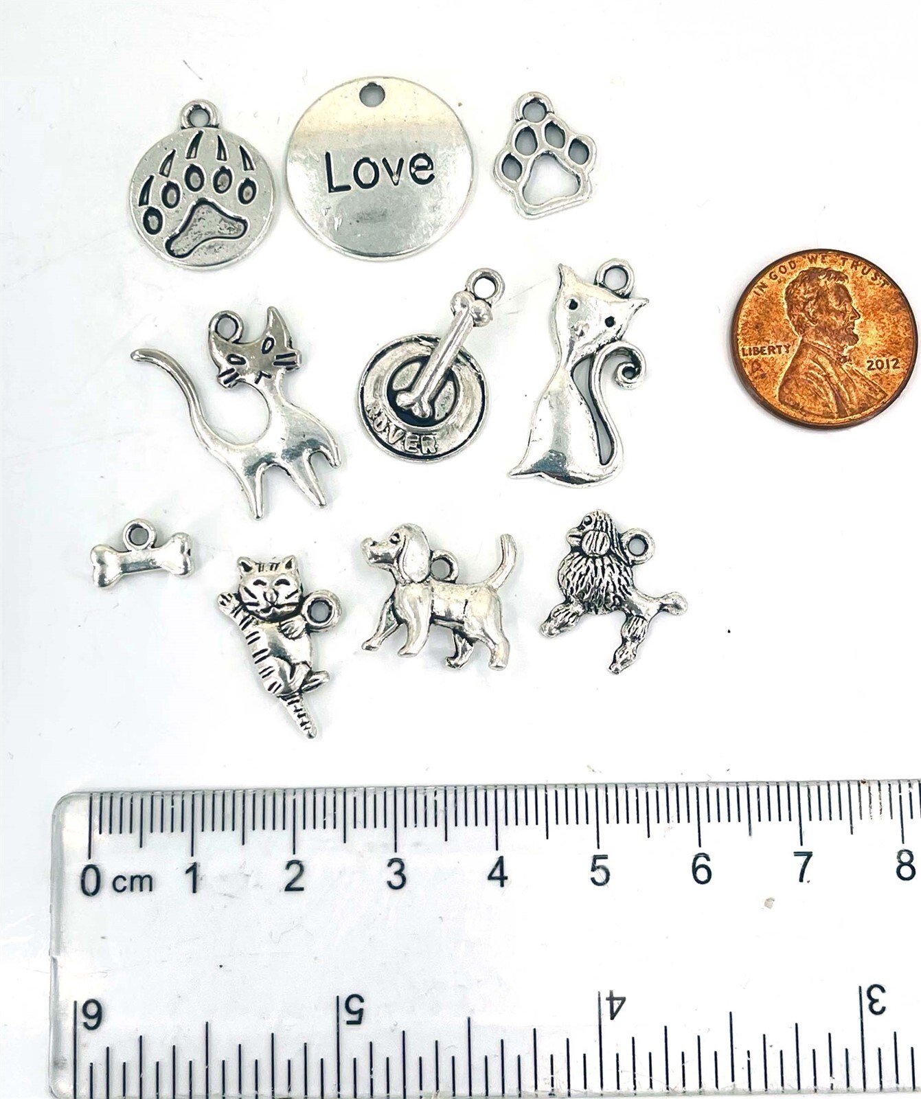Cat Love Charm Collection Antique Silver Pewter Kitty Story 10 different pendant