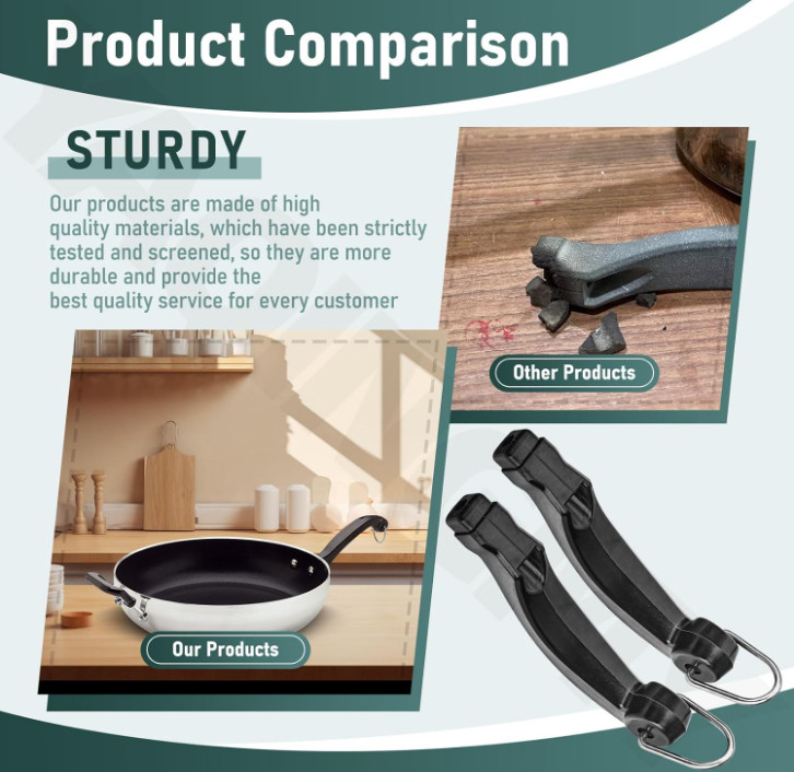 2-3Pack Replacement Saucepan Handle for Farberware Pots Pans Universal Grip Hook