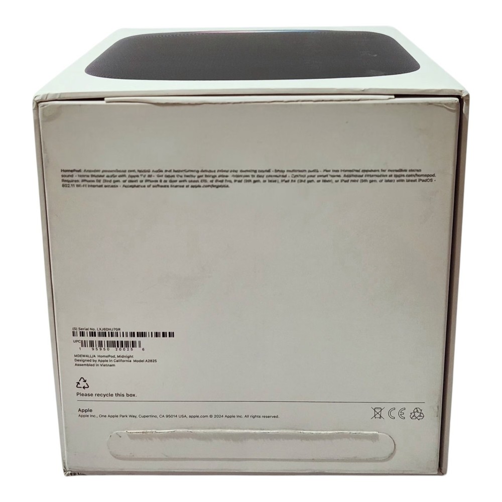 Apple HomePod (2nd Generation) – Midnight – Model A2825 – New Open Box