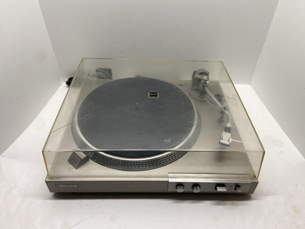 Sony PS-212 Direct Drive Turntable Bench Tested Working Missing Right Foot