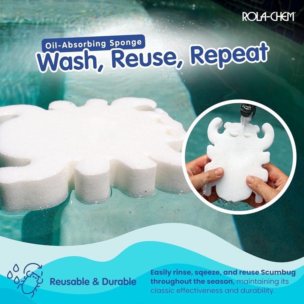 2 Pack Scumbug Spa & Pool Scum Absorber - Lasting Durability & Reusability