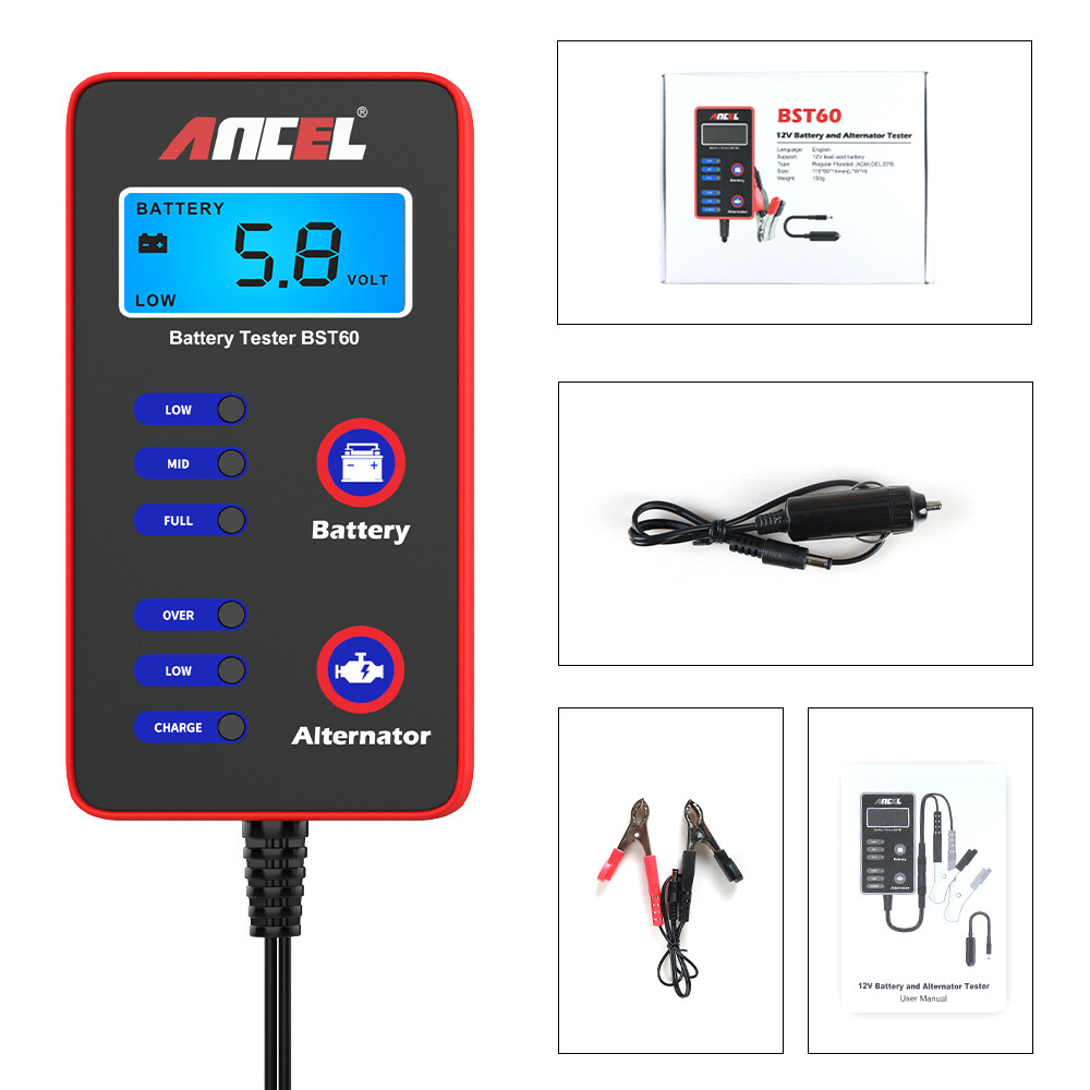 ANCEL BST60 12V Car Battery Tester Alternator Charging Charge Voltage Analyzer