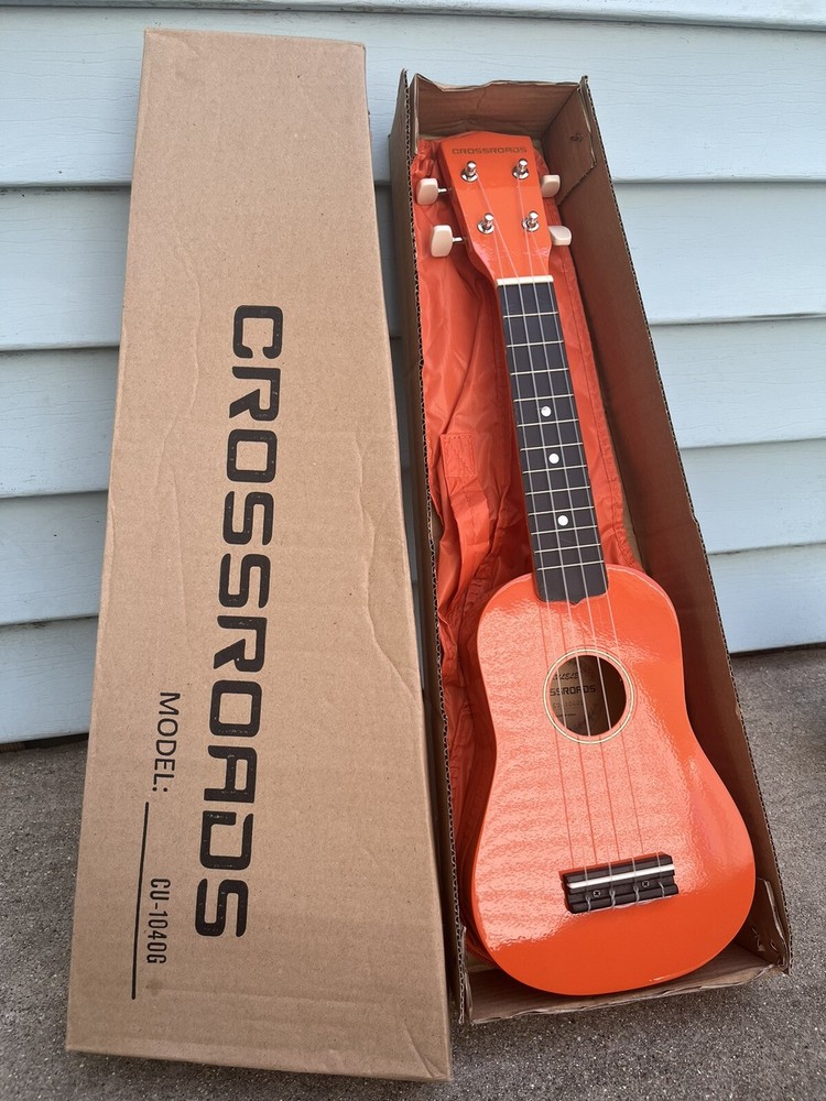 Crossroads Ukulele Orange  Mini Guitar Instrument Stringed Adjustable Knob