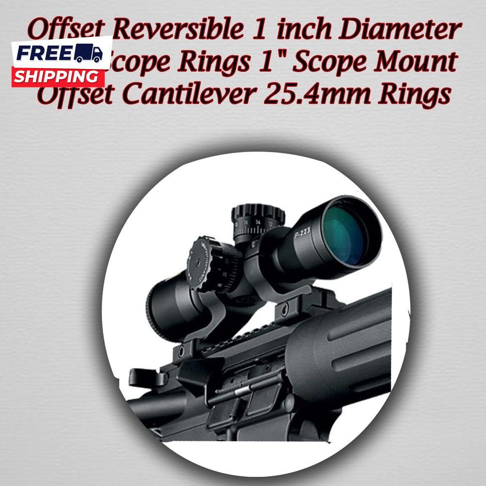 Offset Reversible 1 Inch Diameter Rifle Scope Rings 1" Scope Mount Offset