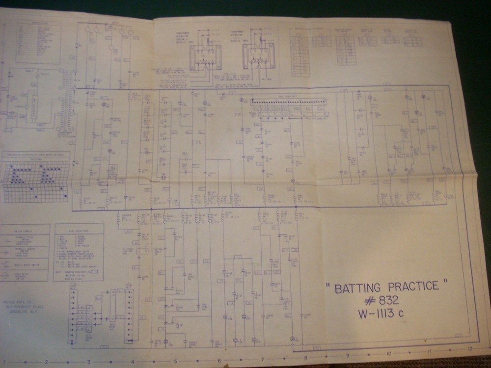 Irving Kaye Batting Practice Original 1965 Game Schematic