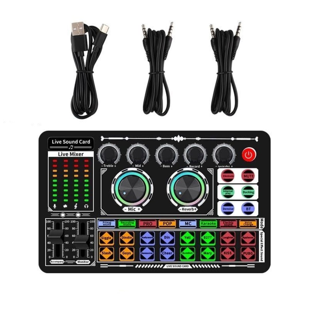 F999 Professional Live Sound Card Multi-platform Live Steaming Compatibility