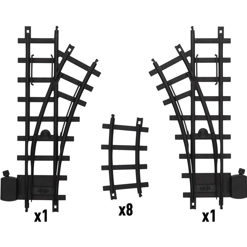 Ready-to-Play Inner Loop 10 Piece Model Train Track Pack – Black 2-Rail Plast...