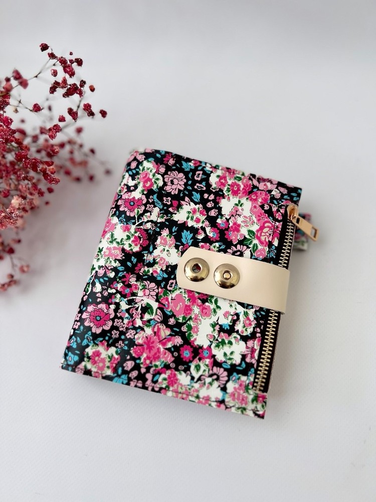 Leather notebook cover A7 2 rings binder mini wallet. Dated 2026 planner gift.