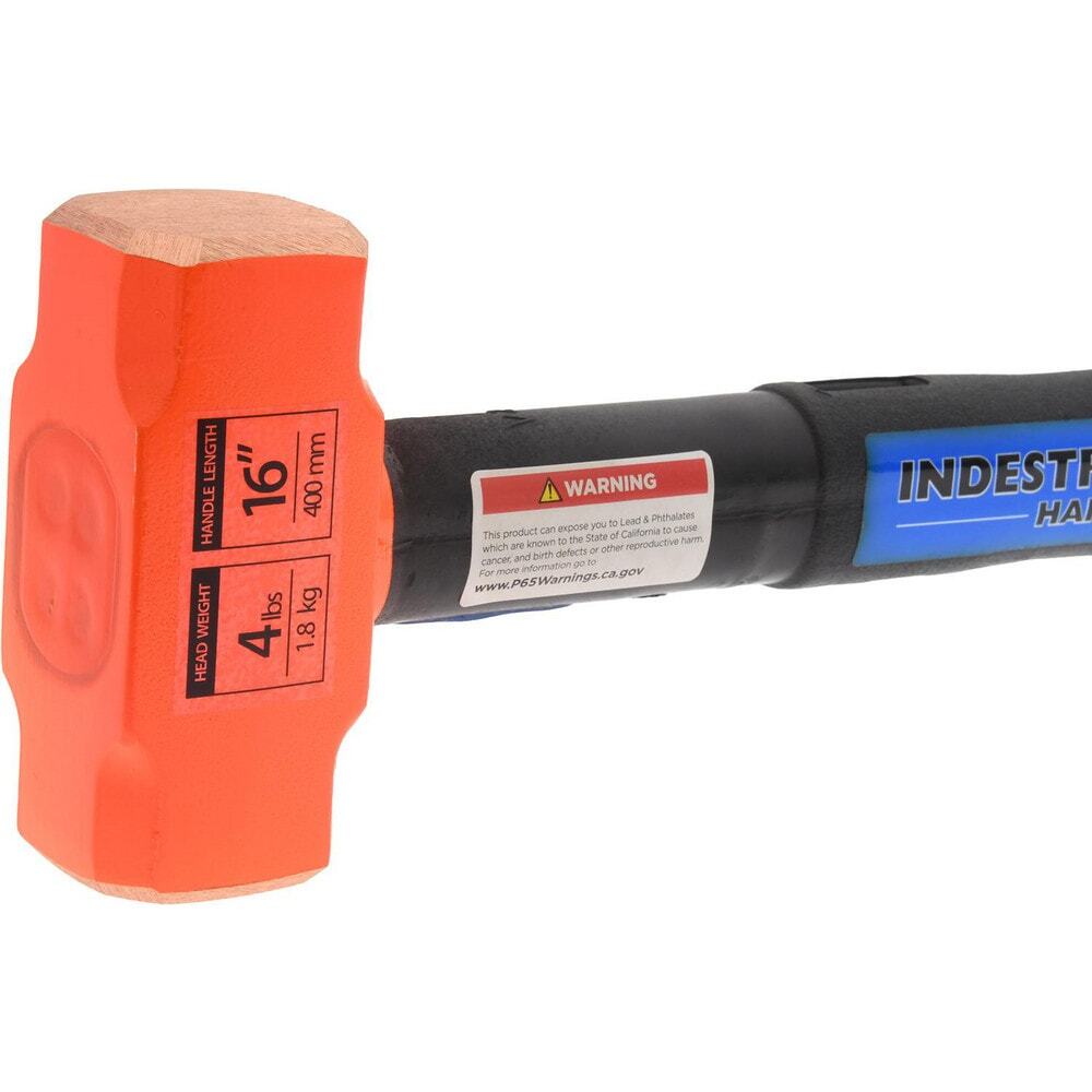 PRO SOURCE Non-Sparking Copper Head Sledge Hammer: 4 lb Head, 16" Overall Length