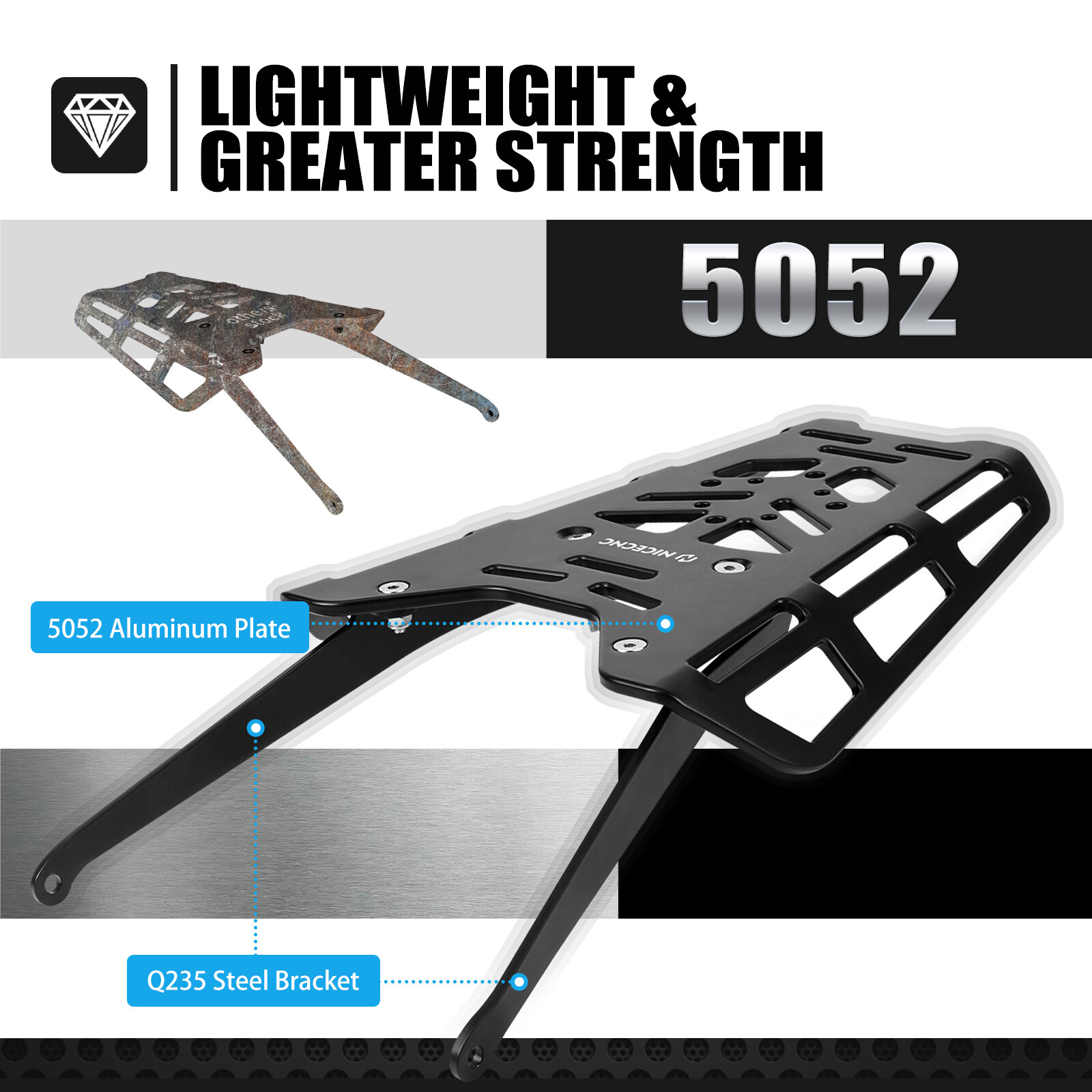 CNC Rear Tail Rack Luggage Rack Kit For Suzuki DRZ400S DRZ400SM 2000-2023 2024