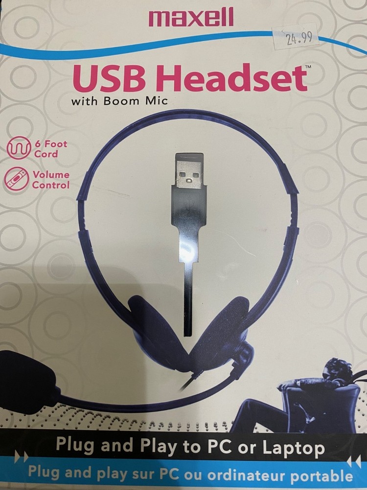 MAXELL USB HEADSET WITH BOOM MIC