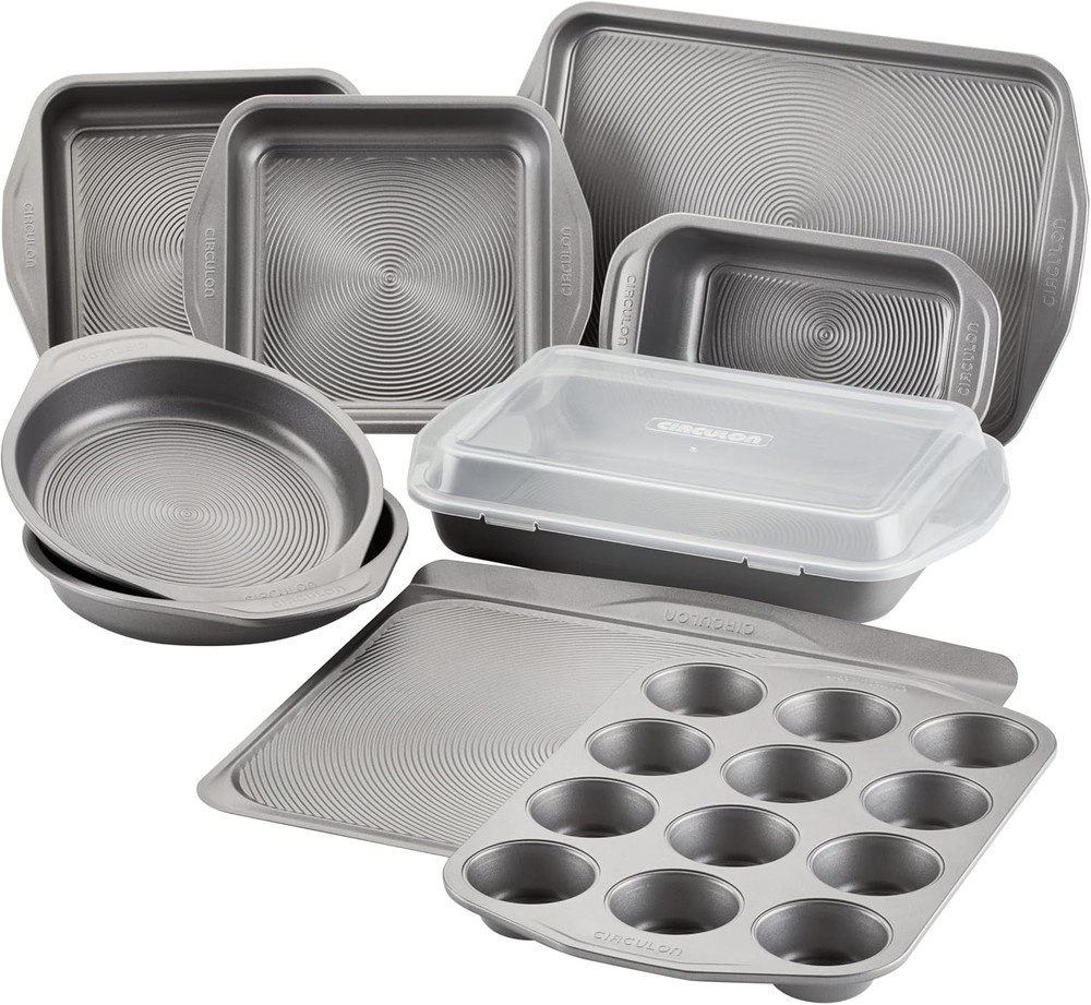 Total Nonstick Bakeware Set W/ Nonstick Bread Pan Cookie Sheet Baking Pan Baking