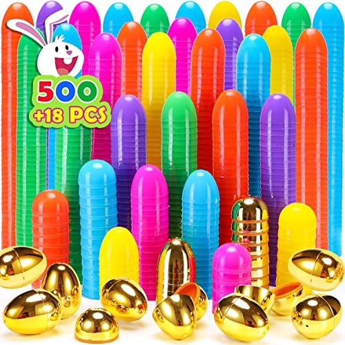 518 Easter Eggs -2.36" Bright Colors Plastic Easter Eggs Empty Include 518 Pcs