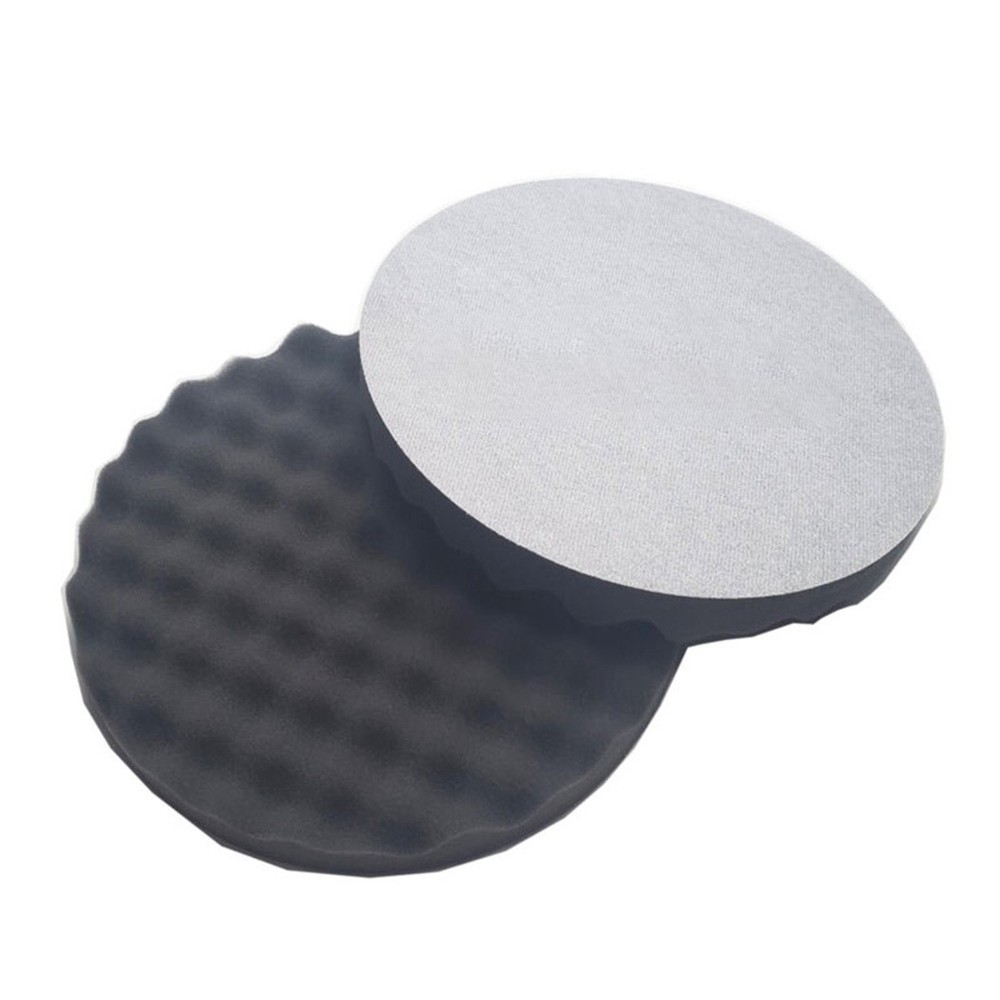 2Pcs 05723 8 Black Round Foam Compounding Polishing Pad Single Sided Flat Back